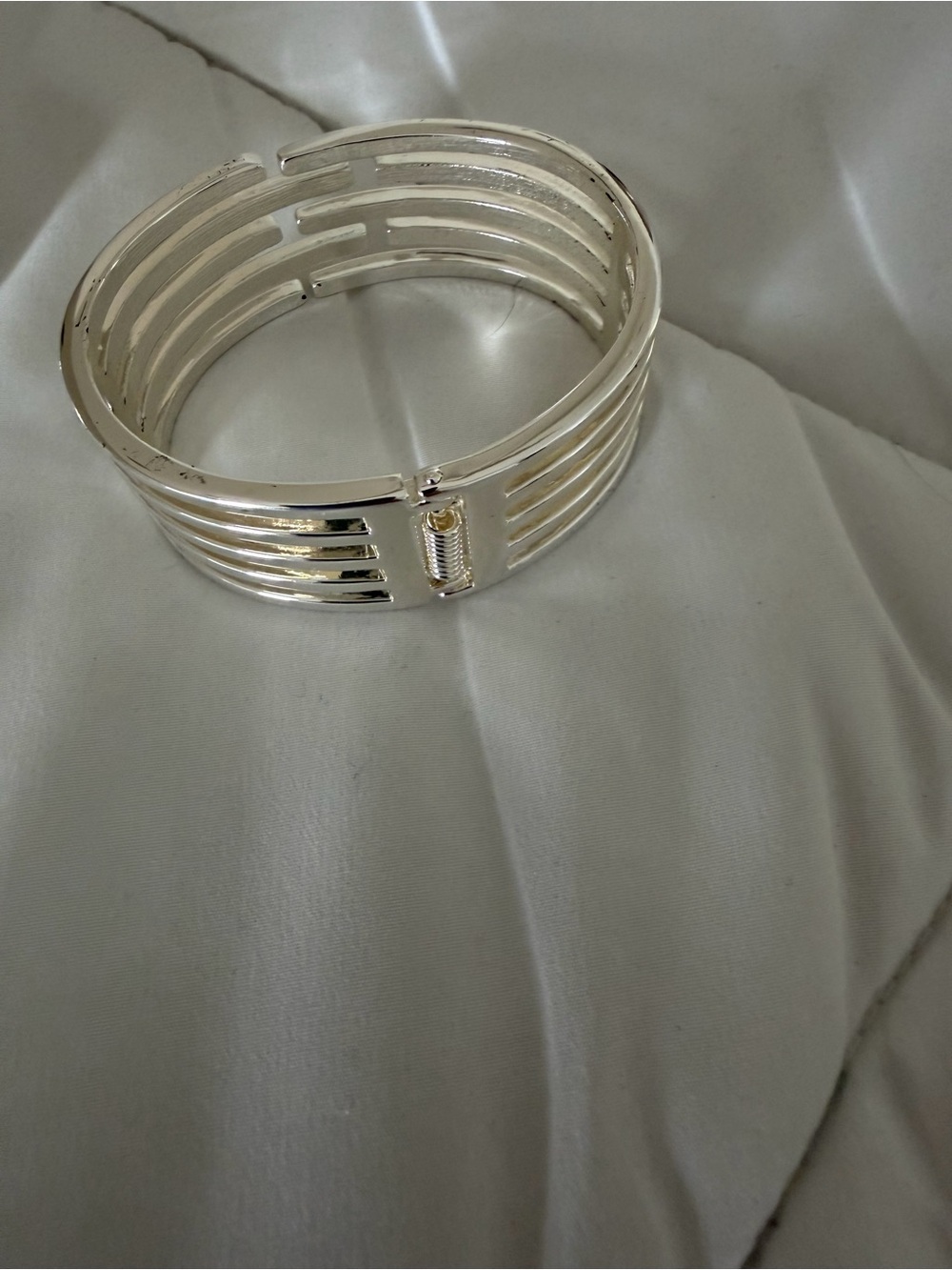 Silver Openwork Cuff Bracelet - Modern Statement very elegant